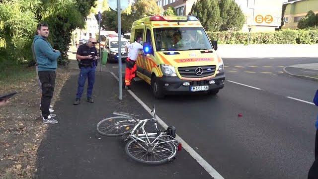 Kerékpárost gázolt egy személyautó a Magyar László utcában