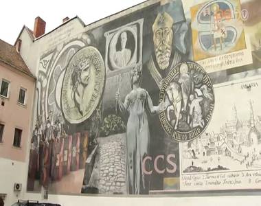 Meg�jult a Szombathely t�rt�nelm�t bemutat� falfestm�ny