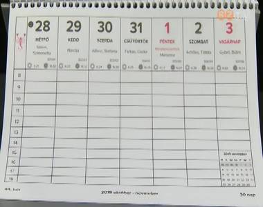 14 munkasz�neti nap, h�t hossz� h�tv�ge �s h�rom munkanap-�thelyez�s lesz az id�n