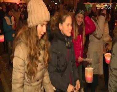 Lampionos felvonul�st tartottak Szombathelyen Szent M�rton tisztelet�re