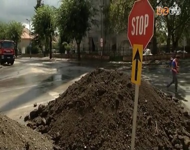 J� �temben halad az �j k�rforgalom �p�t�se az evang�likus templom el�tt